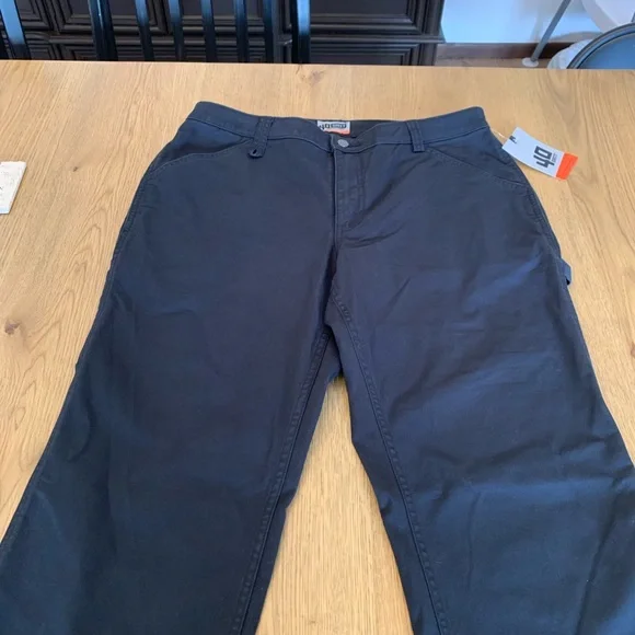Duluth Trading Co Women’s 40 Grit Relaxed Leg Black Pants Size 14 Long Stretch - Picture 2 of 15
